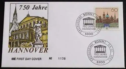 DEUTSCHLAND 1991 Mi-Nr. 1491 FDC