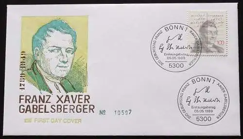 DEUTSCHLAND 1989 Mi-Nr. 1423 FDC