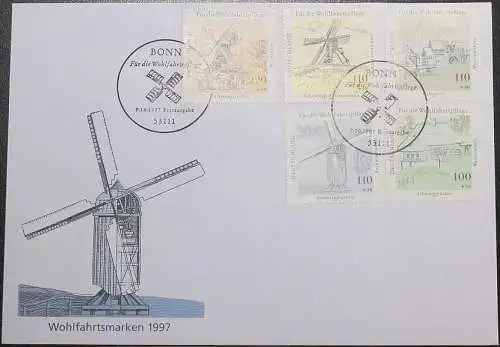 DEUTSCHLAND 1997 Mi-Nr. 1948/52 FDC