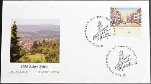 DEUTSCHLAND 2007 Mi-Nr. 2580 FDC