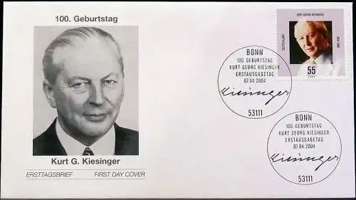 DEUTSCHLAND 2004 Mi-Nr. 2396 FDC