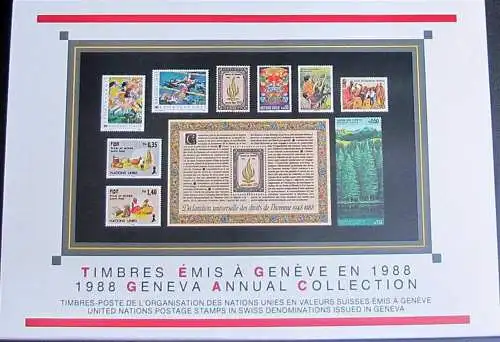 UNO GENF 1988 Jahressammelmappe - Souvenir Folder o used