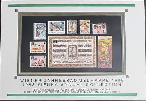 UNO WIEN 1988 Jahressammelmappe - Souvenir Folder o used