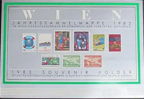 UNO WIEN 1983 Jahressammelmappe - Souvenir Folder o used