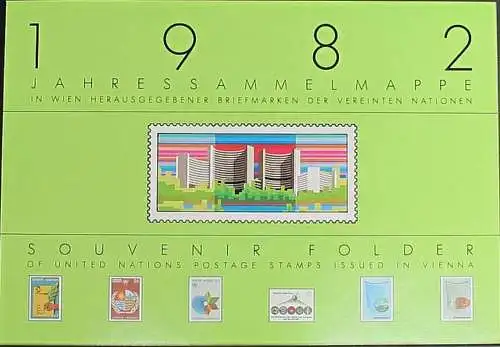 UNO WIEN 1982 Jahressammelmappe - Souvenir Folder o used