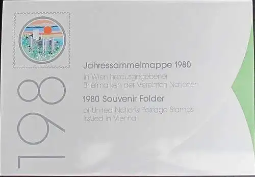 UNO WIEN 1980 Jahressammelmappe - Souvenir Folder o used