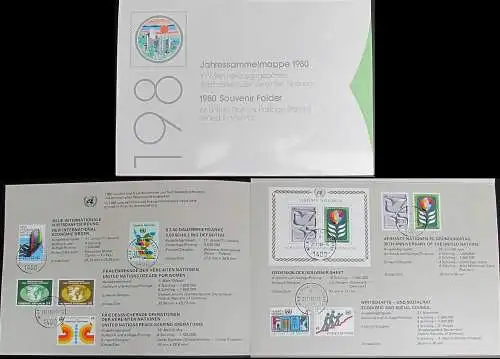 UNO WIEN 1980 Jahressammelmappe - Souvenir Folder o used