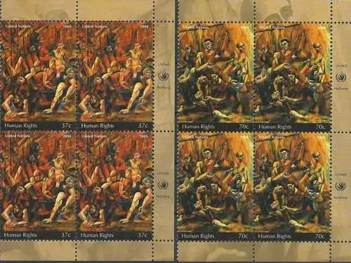 UNO NEW YORK 2004 Mi-Nr. 968/69 Viererblocks ** MNH