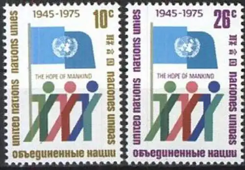 UNO NEW YORK 1975 Mi-Nr. 283/84 A ** MNH