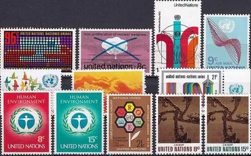 UNO NEW YORK 1972 Mi-Nr. 242-53 kompletter Jahrgang/complete year set ** MNH