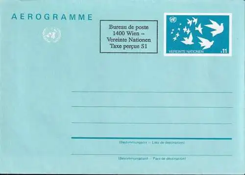 UNO WIEN 1992 Mi-Nr. LF 4 Luftpostfaltbrief Aerogramme ungelaufen