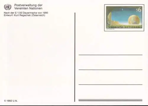 UNO WIEN 1992 Mi-Nr. P 5 Postkarte Ganzsache ungelaufen