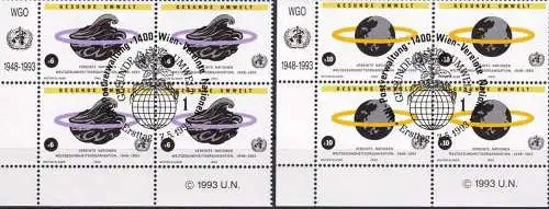 UNO WIEN 1993 Mi-Nr. 147/48 Viererblocks o used - aus Abo