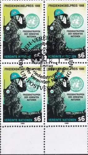 UNO WIEN 1989 Mi-Nr. 91 Viererblock o used - aus Abo