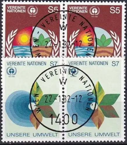 UNO WIEN 1982 Mi-Nr. 24/25 2er o used - aus Abo