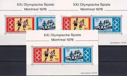 DEUTSCHLAND 1976 Mi-Nr. Block 12 3 Stück ** MNH