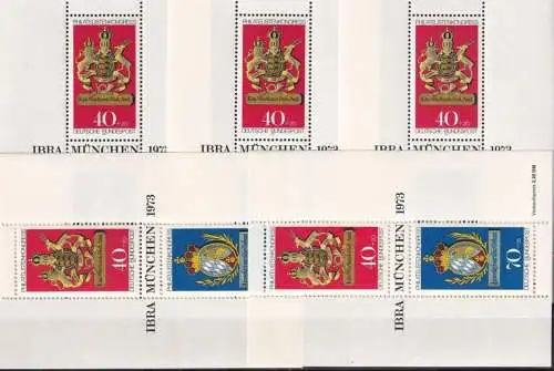 DEUTSCHLAND 1973 Mi-Nr. Block 9 5 Stück ** MNH