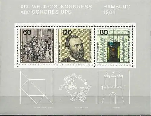 DEUTSCHLAND 1984 Mi-Nr. Block 19 ** MNH