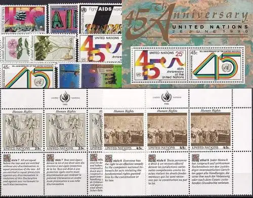 UNO NEW YORK 1990 Mi-Nr. 597-07 kompletter Jahrgang/complete year set ** MNH