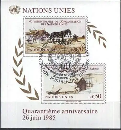 UNO GENF 1985 Mi-Nr. Block 3 o used - aus Abo