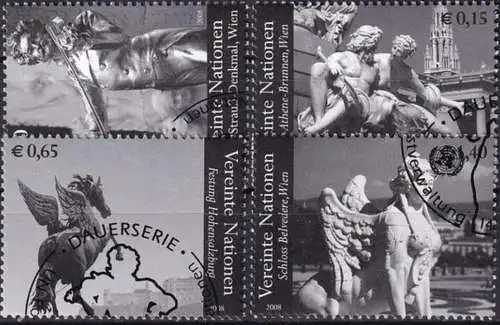 UNO WIEN 2008 Mi-Nr. 522/25 o used - aus Abo