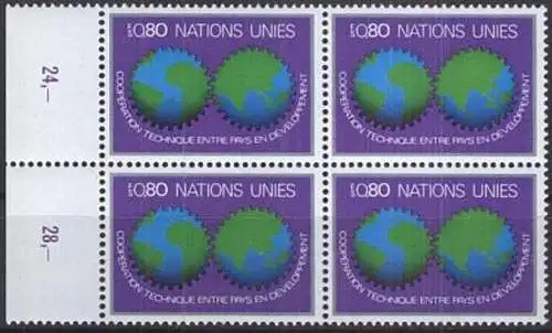 UNO GENF 1978 Mi-Nr. 80 Viererblock ** MNH