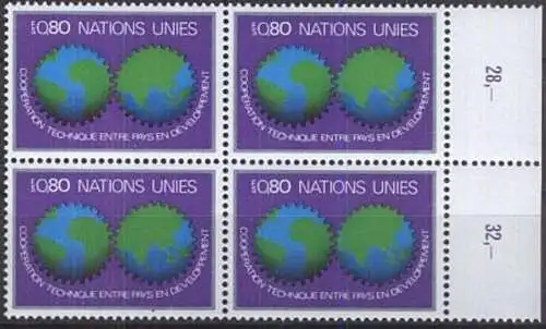 UNO GENF 1978 Mi-Nr. 80 Viererblock ** MNH