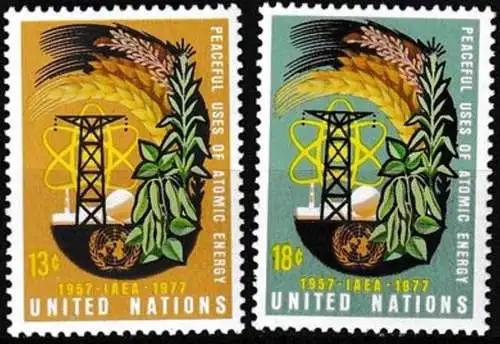 UNO NEW YORK 1977 Mi-Nr. 313/14 ** MNH