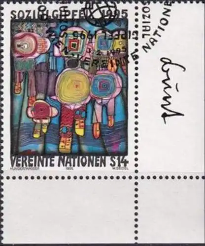 UNO WIEN 1995 Mi-Nr. 179 Eckrand o used - aus Abo