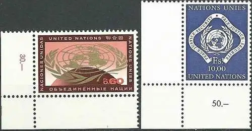 UNO GENF 1970 Mi-Nr. 9/10 ** MNH