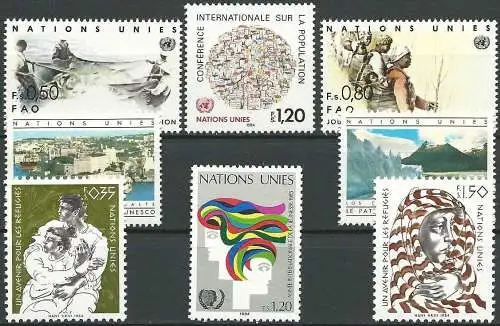 UNO GENF 1984 Mi-Nr. 119-26 kompletter Jahrgang/complete year set ** MNH