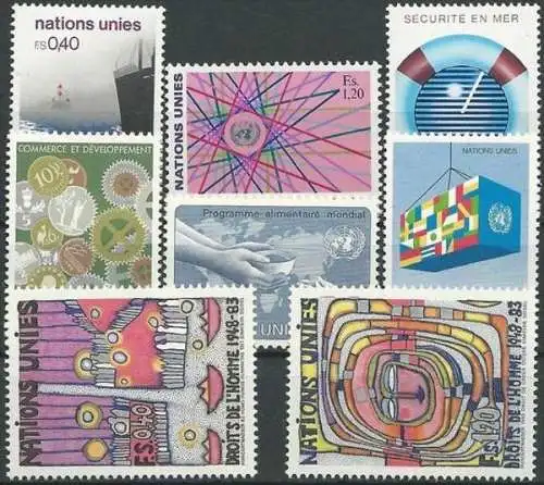 UNO GENF 1983 Mi-Nr. 111-18 kompletter Jahrgang/complete year set ** MNH