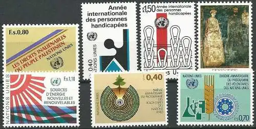 UNO GENF 1981 Mi-Nr. 96-102 kompletter Jahrgang/complete year set ** MNH