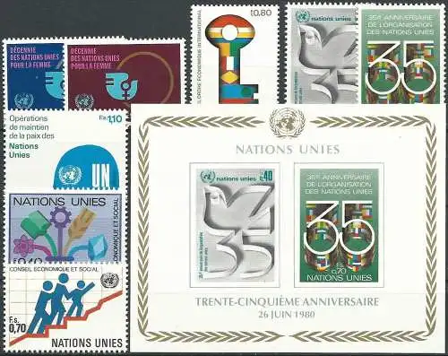 UNO GENF 1980 Mi-Nr. 88-95 kompletter Jahrgang/complete year set ** MNH