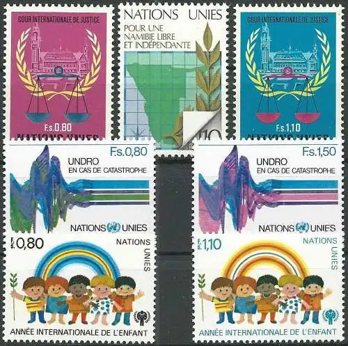 UNO GENF 1979 Mi-Nr. 81-87 kompletter Jahrgang/complete year set ** MNH