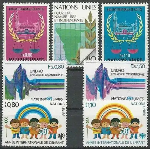 UNO GENF 1979 Mi-Nr. 81-87 kompletter Jahrgang/complete year set ** MNH