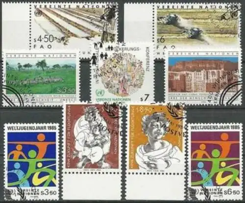 UNO WIEN 1984 Mi-Nr. 38-46 kompletter Jahrgang/complete year set o used - aus Abo