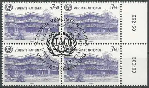 UNO WIEN 1985 Mi-Nr. 47 Viererblock o used - aus Abo