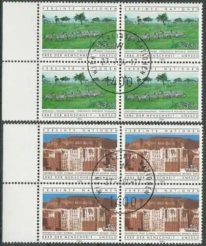 UNO WIEN 1984 Mi-Nr. 41/42 Viererblocks o used - aus Abo