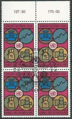 UNO WIEN 1983 Mi-Nr. 35 Viererblock o used - aus Abo