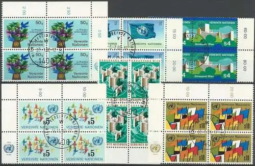 UNO WIEN 1979 Mi-Nr. 1/6 Viererblocks o used - aus Abo