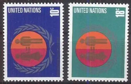 UNO NEW YORK 1975 Mi-Nr. 281/82 ** MNH