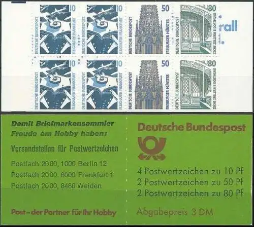 DEUTSCHLAND 1990 Mi-Nr. MH 25 av Markenheft/booklet ** MNH