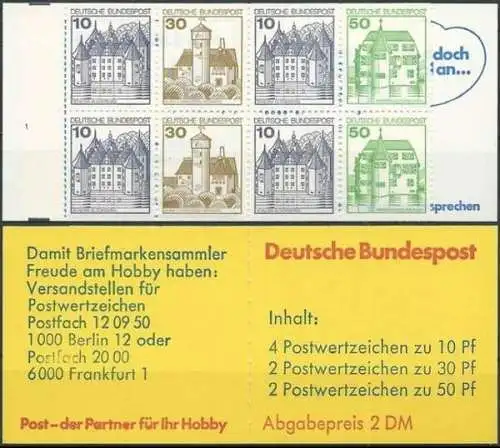 DEUTSCHLAND 1981 Mi-Nr. MH 22 p Markenheft/booklet ** MNH