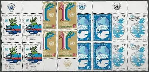 UNO NEW YORK 1979 Mi-Nr. 328/31 Viererblocks ** MNH