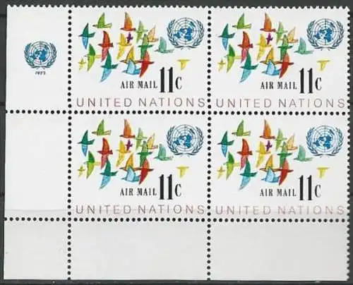 UNO NEW YORK 1972 Mi-Nr. 246 Eckrand-Viererblock ** MNH