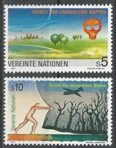 UNO WIEN 1991 Mi-Nr. 119/20 ** MNH