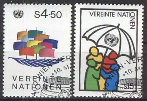 UNO WIEN 1985 Mi-Nr. 49/50 o used aus Abo