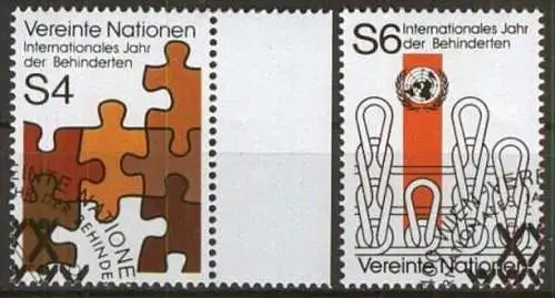 UNO WIEN 1981 Mi-Nr. 17/18 o used