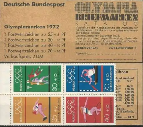 DEUTSCHLAND 1972 Mi-Nr. MH 17 Markenheft/booklet ** MNH